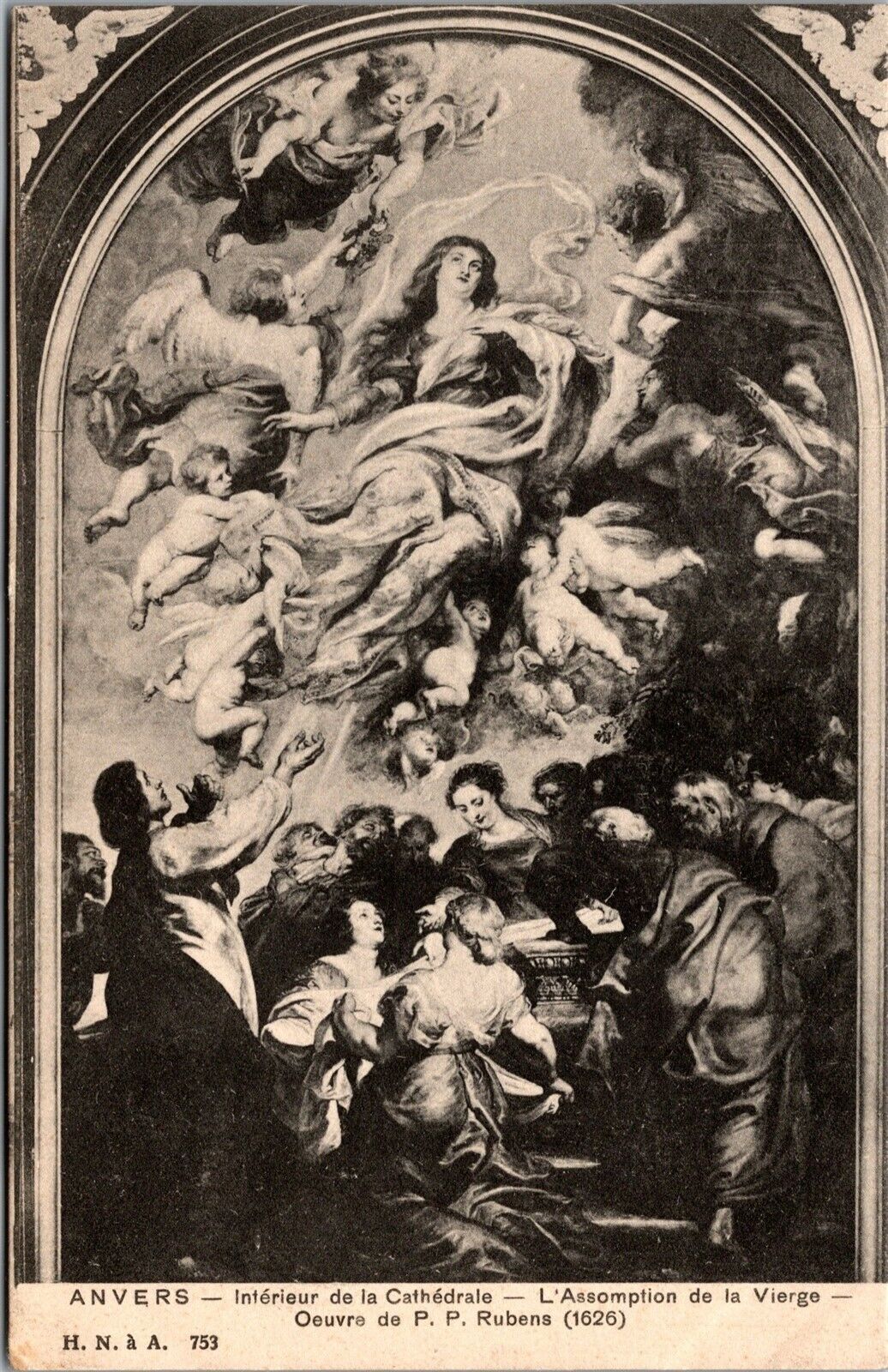 Vtg Antwerp Belgium L\'Assomption de la Vierge P.P. Rubens Art Postcard