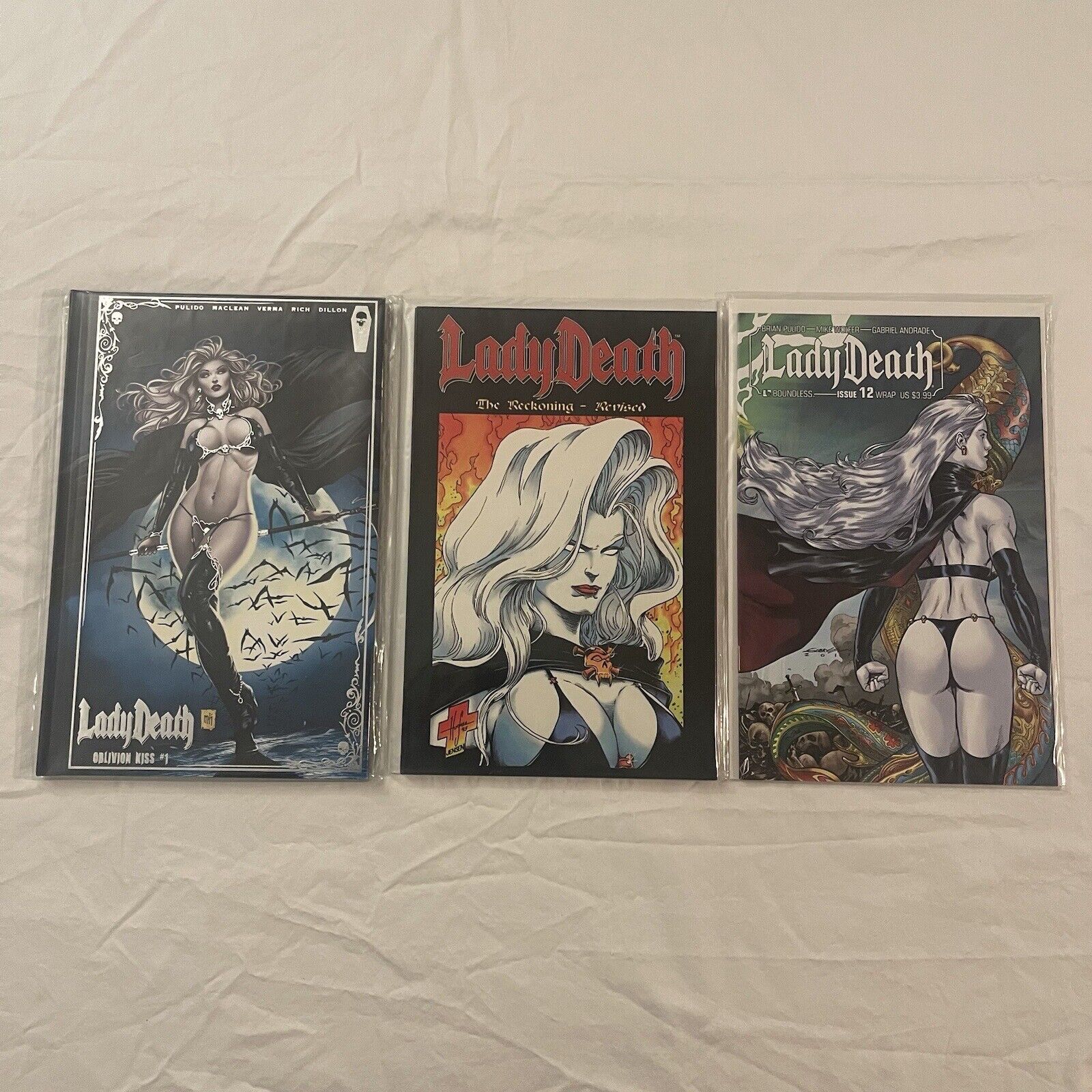 Lady Death Coffin Comic Kickstarter Lot Of 4 Oblivion  Kiss 1/ The Reckoning