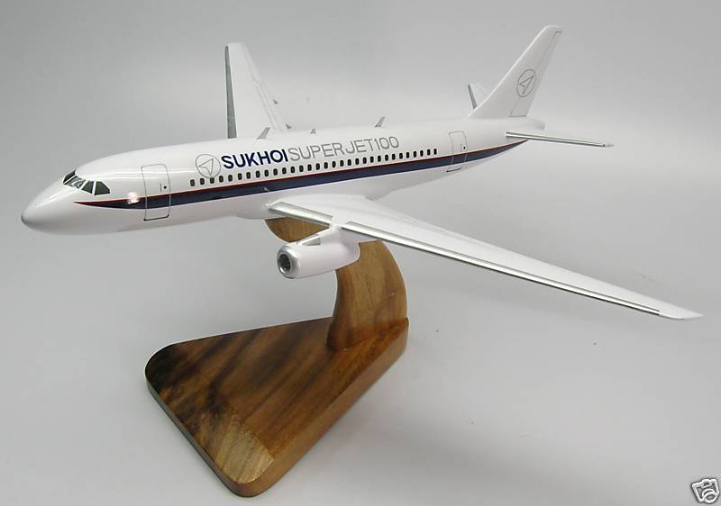 Superjet-100 Sukhoi Airplane Desktop Wood Model Small New