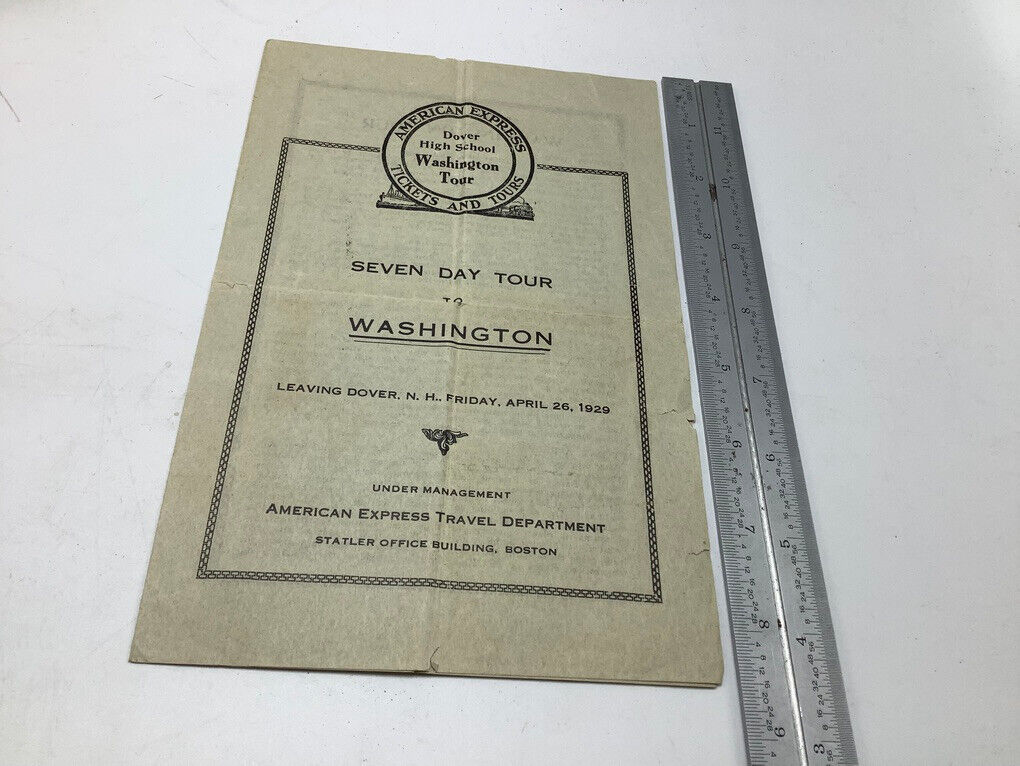 original vtg: DOVER NH; HS washington tour; 1929 american express (i show all)