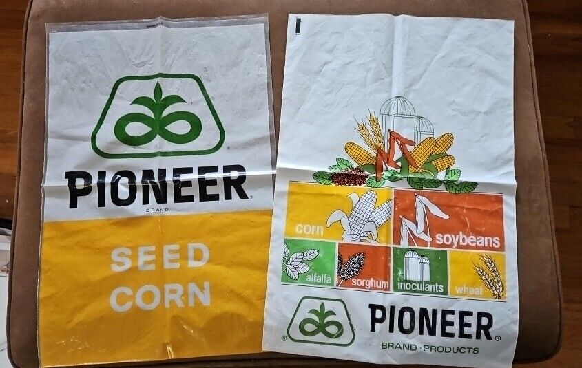 Vintage pioneer seed plastic tradeshow bags 2
