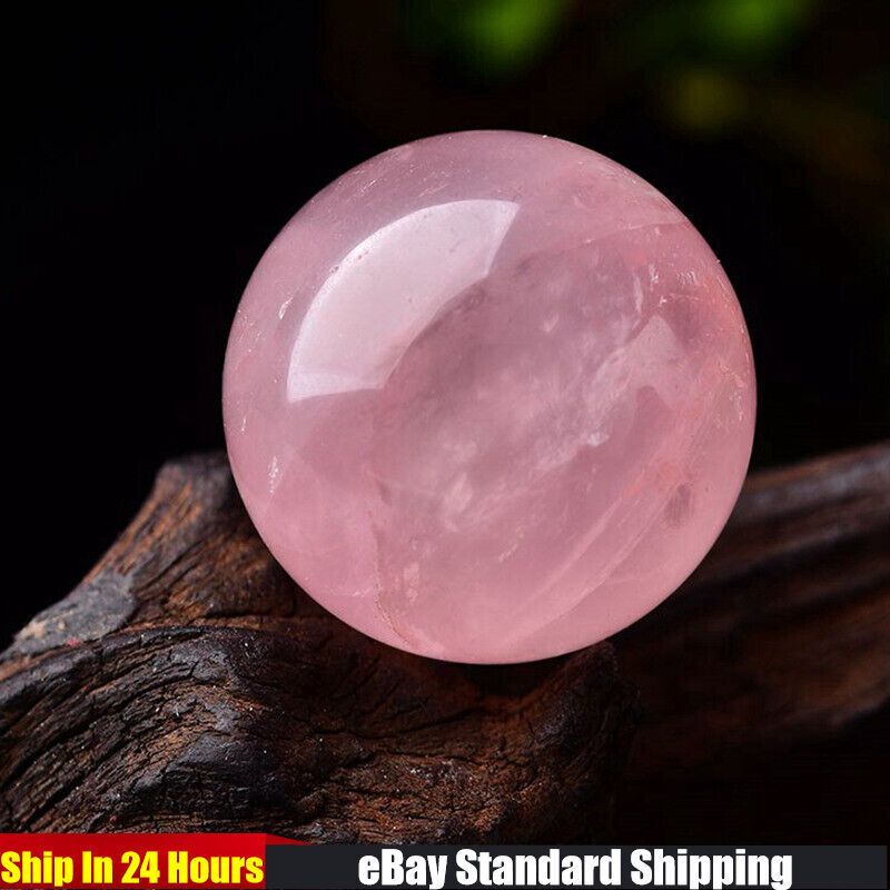 70mm Natural Pink Rose Quartz Crystal Sphere Energy Healing Stone Ball W/ Stand