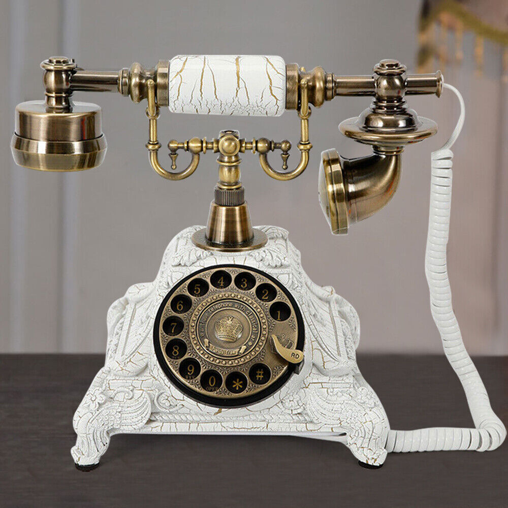 Vintage Rotary Dial Telephone Retro Antique Style Telephone Desk Landline Phone