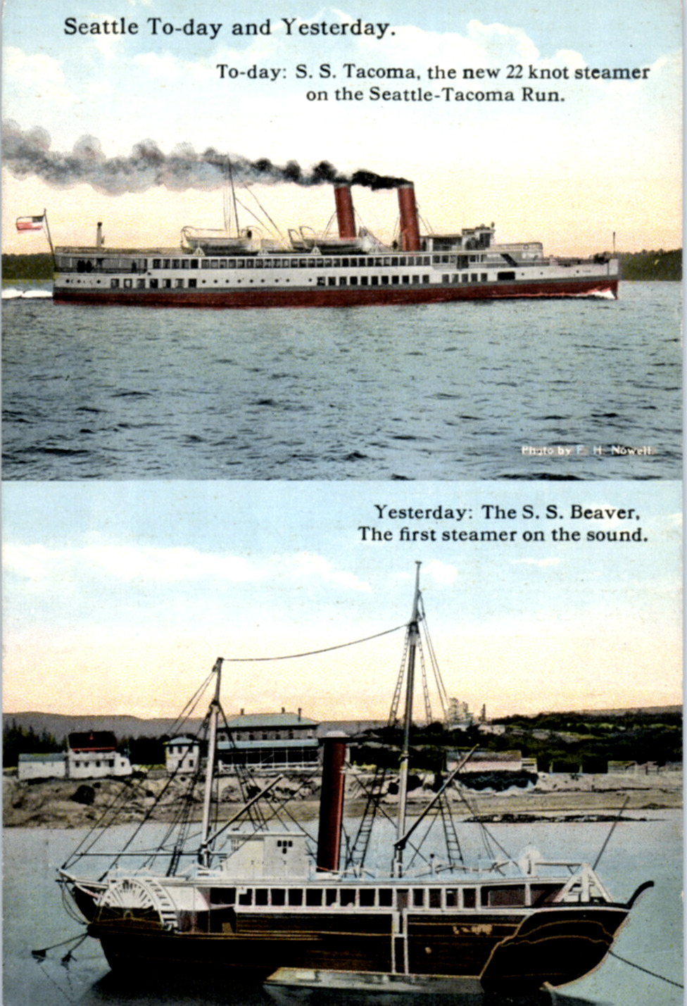 Steamship Tacoma SS Beaver Seattle Ship Boat Steamer Postcard