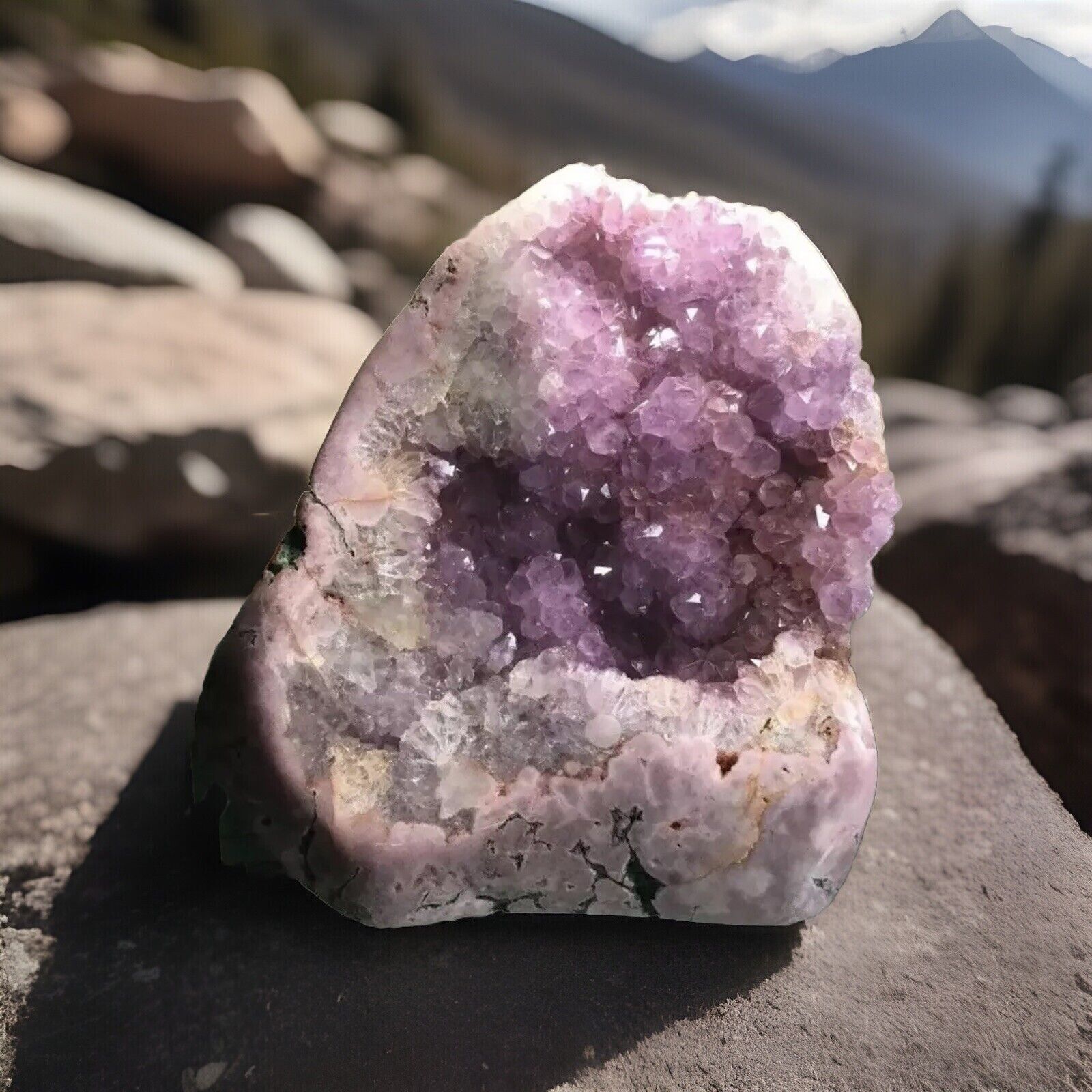 Rare Pink Lavender Amethyst Geode 
