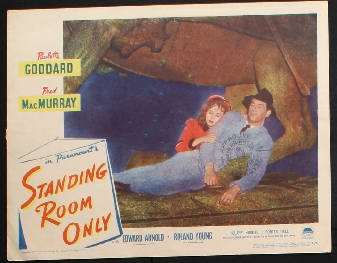 STANDING ROOM ONLY Paulette Goddard ORIGINAL 1944 MOVIE LOBBY CARD 11\