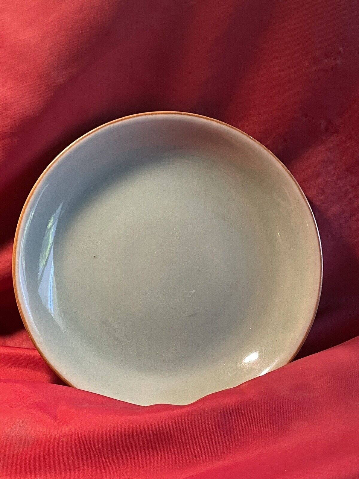 old blue porcelain plate 7.75 inches vintage