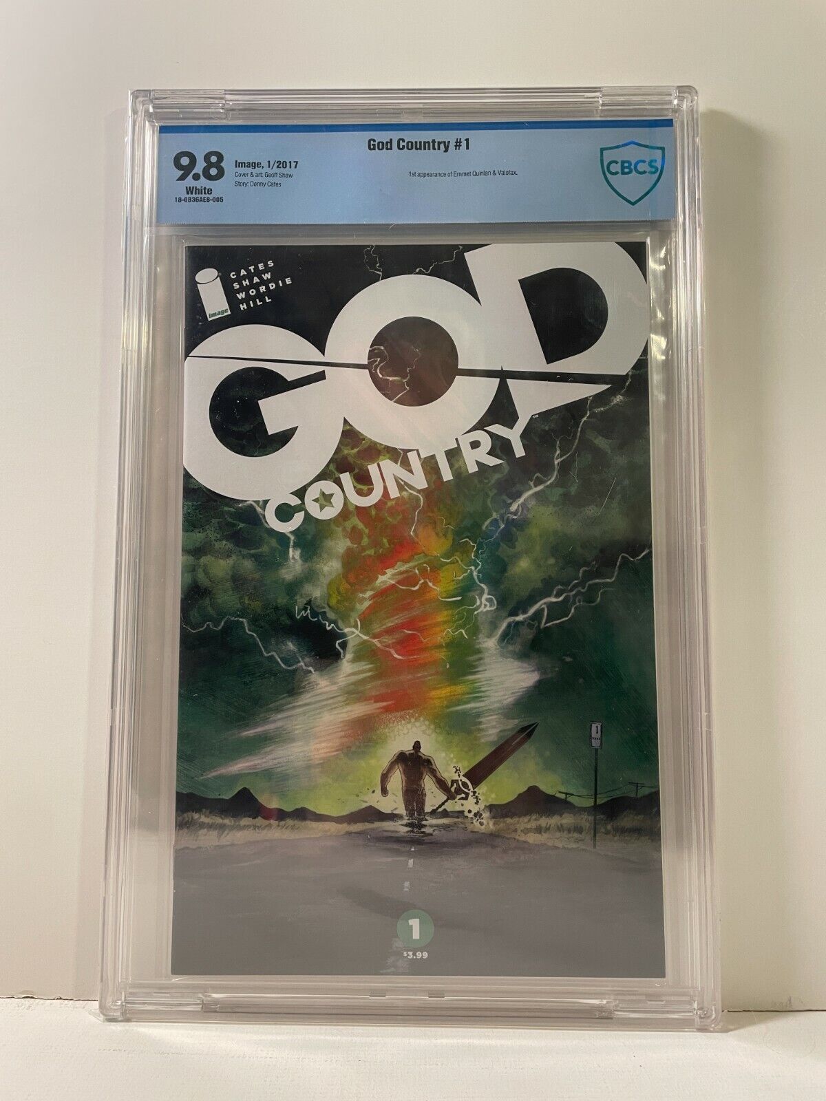 God Country #1 CBCS 9.8 White Pages 1st Appearance of Emmet Quinlan 2017 D Cates