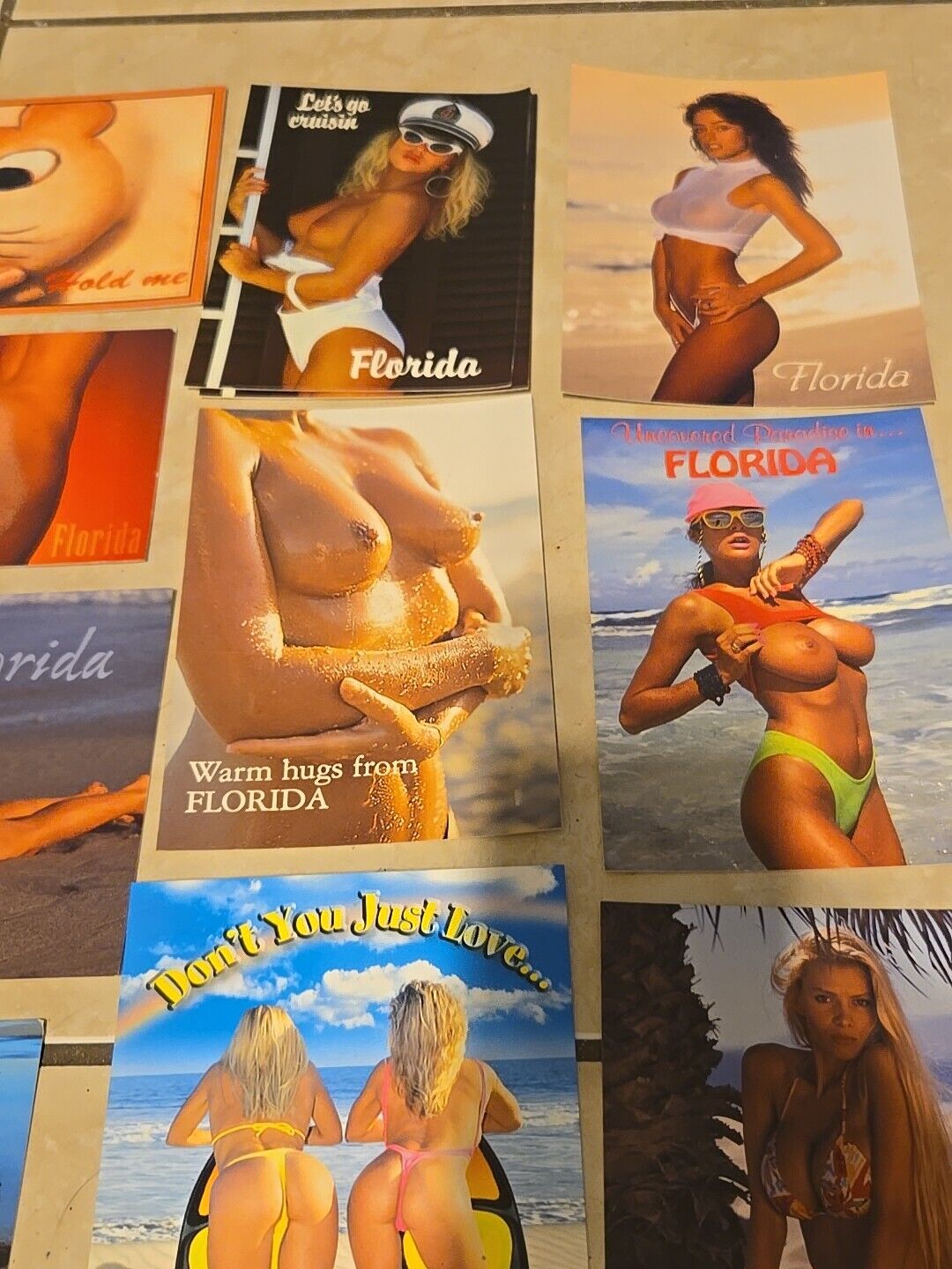 16 Full Size Full Color Topless And Bikinied Vintage Unposted FLORIDA Postcards 
