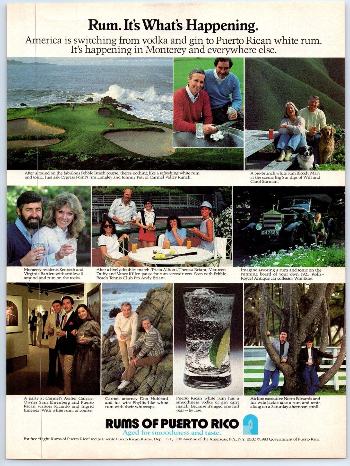 Rums of Puerto Rico Aged Smoothness and Taste 1984 Print Ad 8\