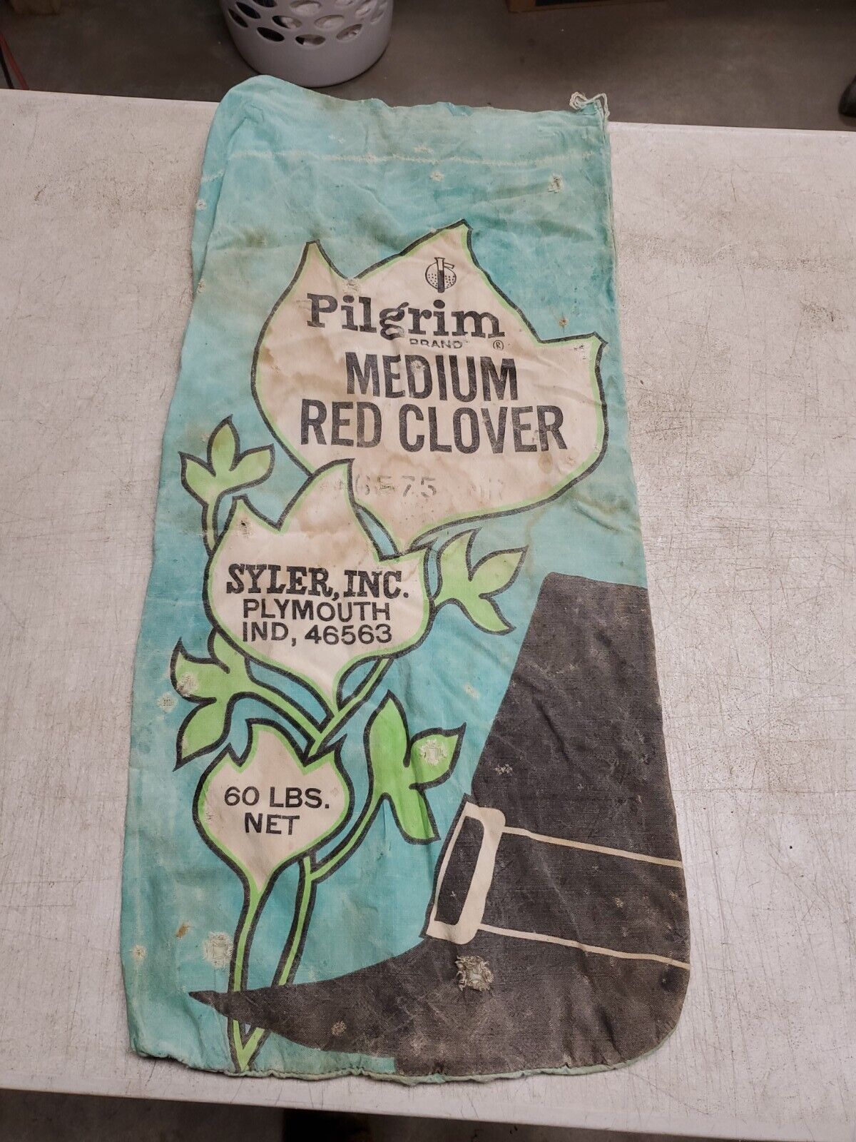 Pilgrim Brand Medium Red Clover 60lb Seed Sack Bag Cotton Syler Inc Plymouth IN