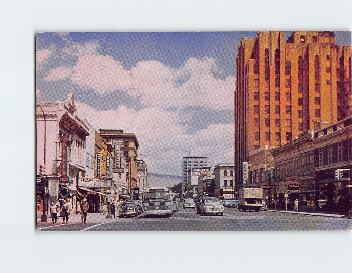 Postcard Looking east from First St. on Yakima Avenue Yakima Washington USA