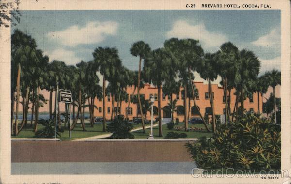 1938 Brevard Hotel,Cocoa,Fla.,FL Florida Florida Post Card Co. Linen Postcard