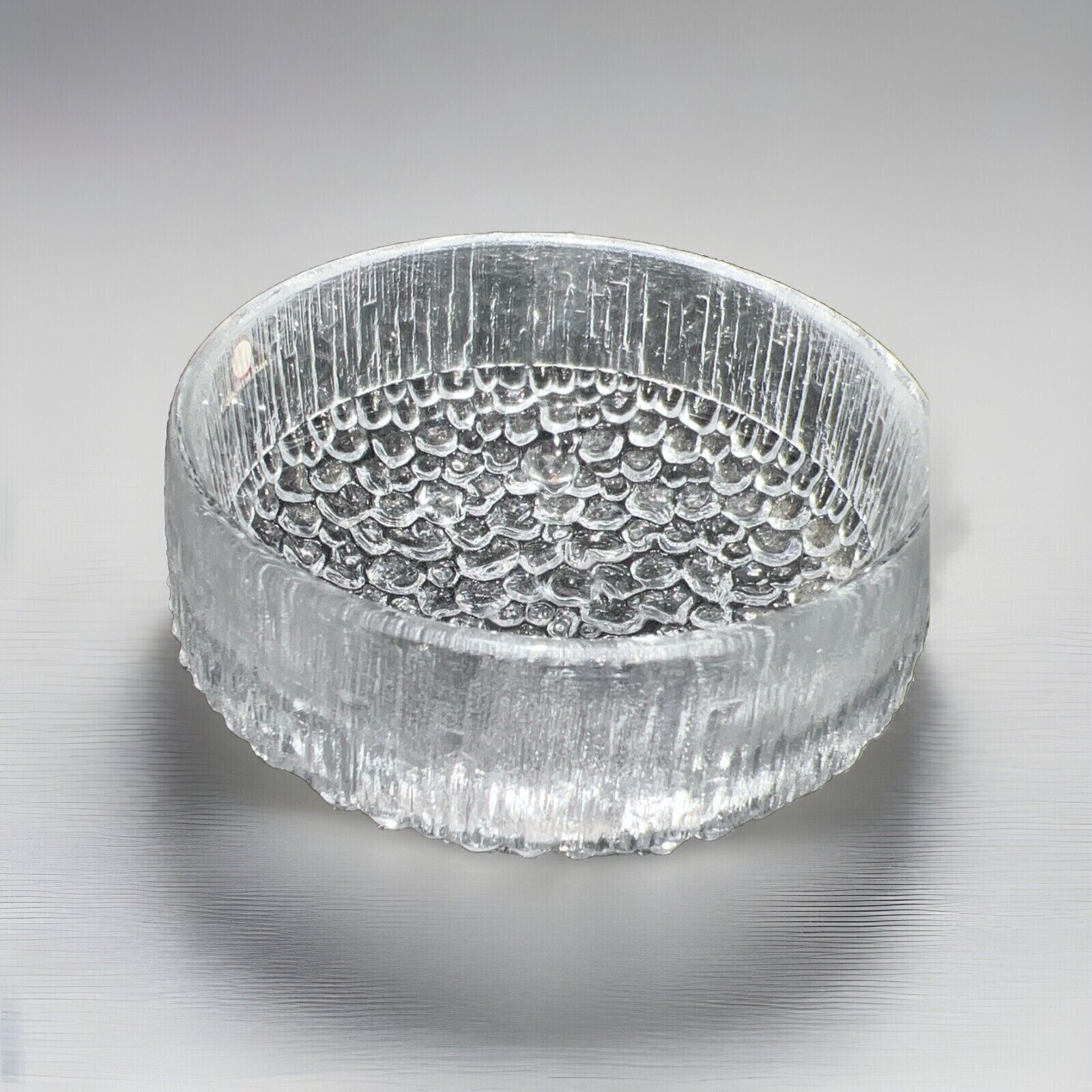 Vintage Iittala Finland Tapio Wirkkala Textured Scandinavian Glass Serving Bowl 