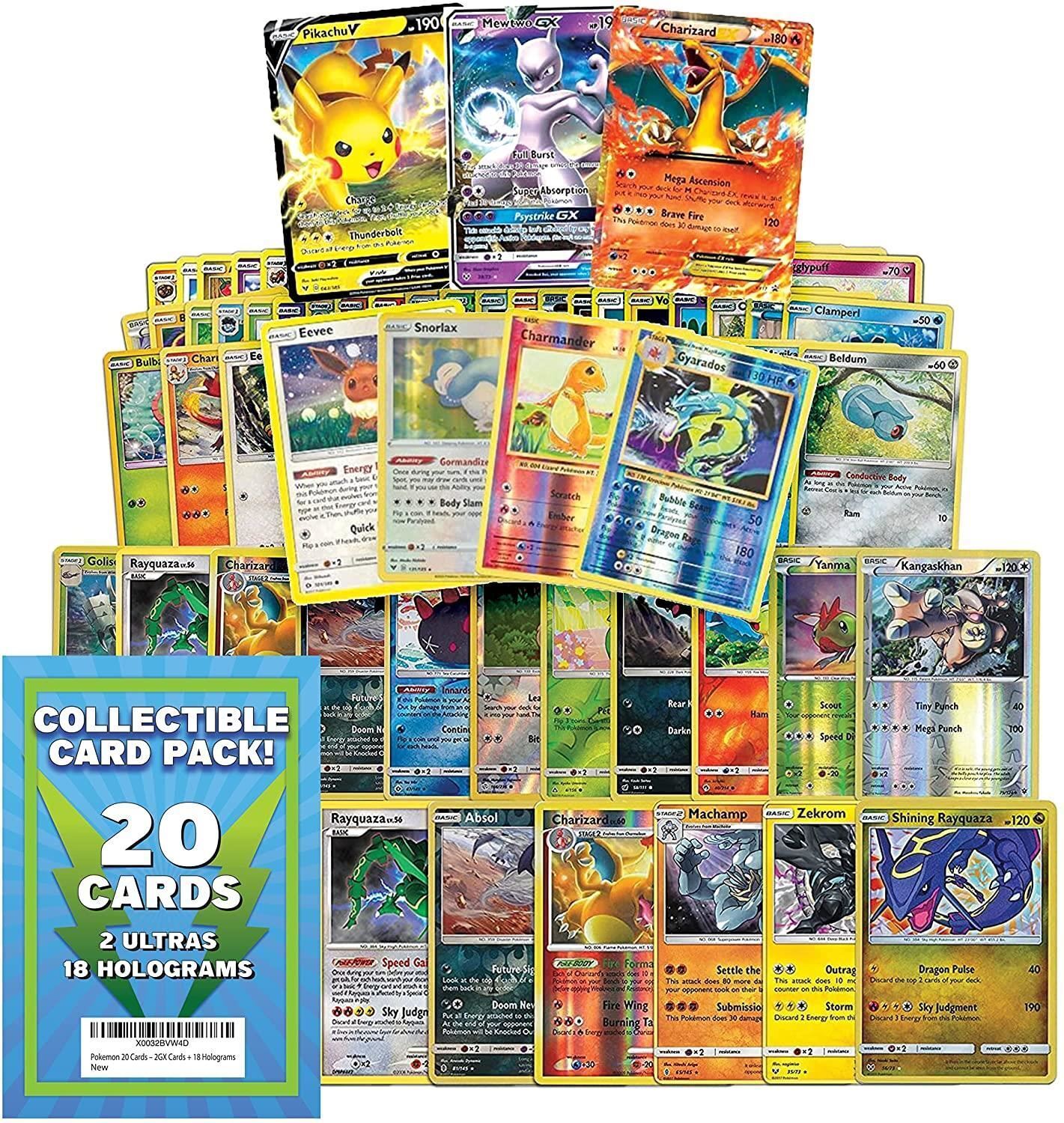 Pokemon TCG 20ct Card Pack 2GX 18 Holograms Exclusive Expansions Trading Game