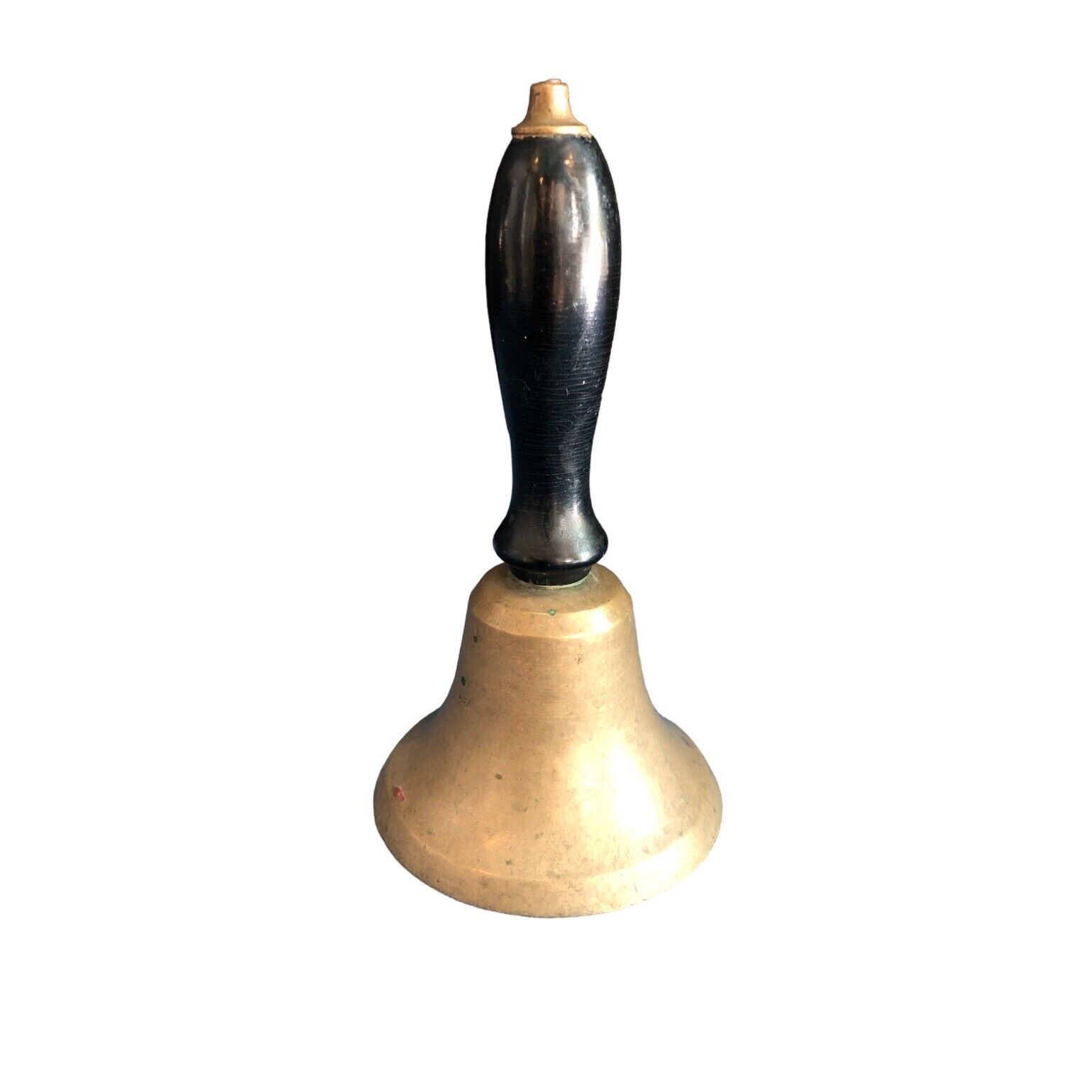 Brass Hand Bell With Wooden Handle Vintage Colonial Style