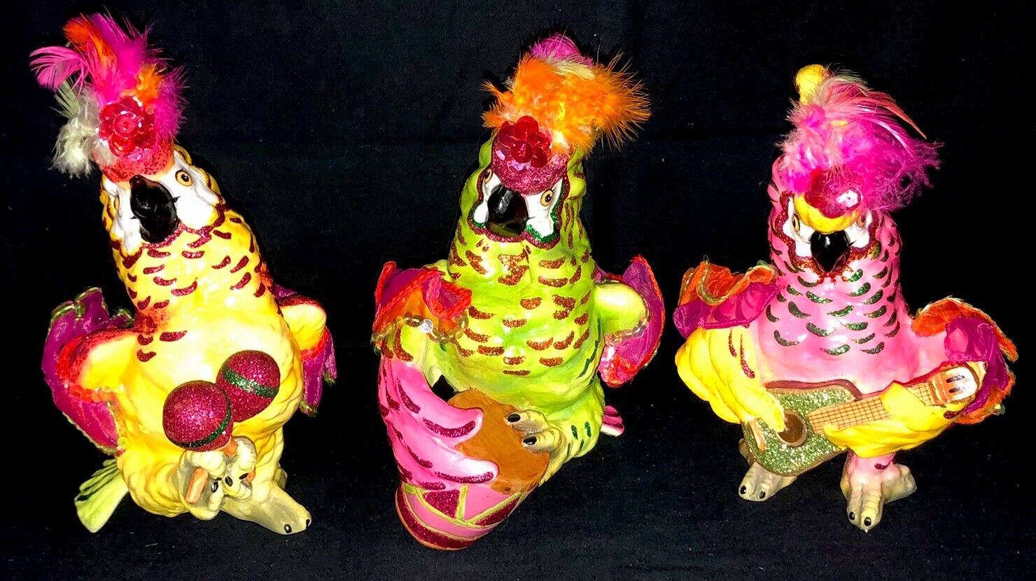 Katherines Collection HARD TO GET Cockatoo Parrots Samba Band Figures NEW