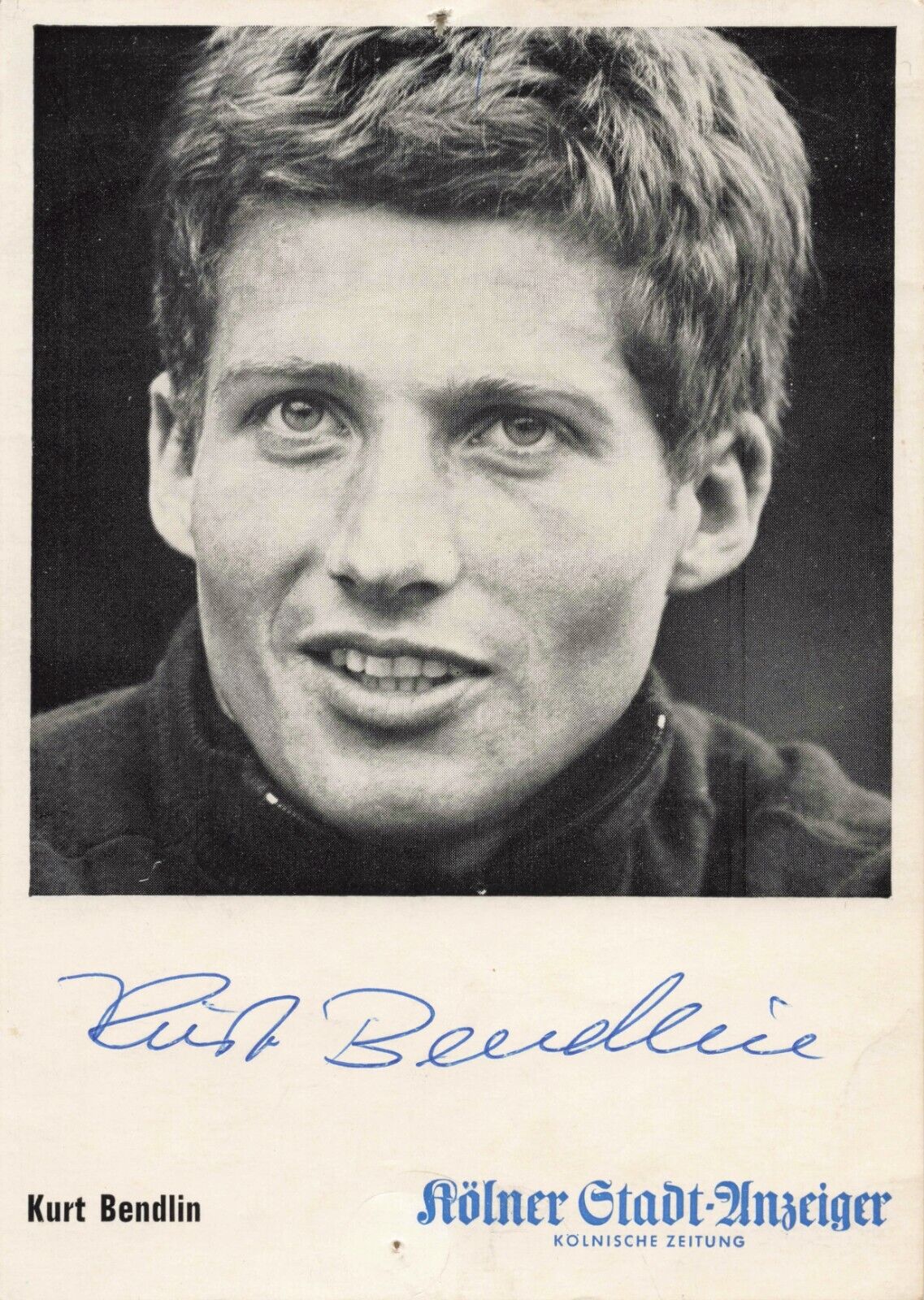 Kurt Bendlin German Athlete  Signed Autographed Postcard Photo