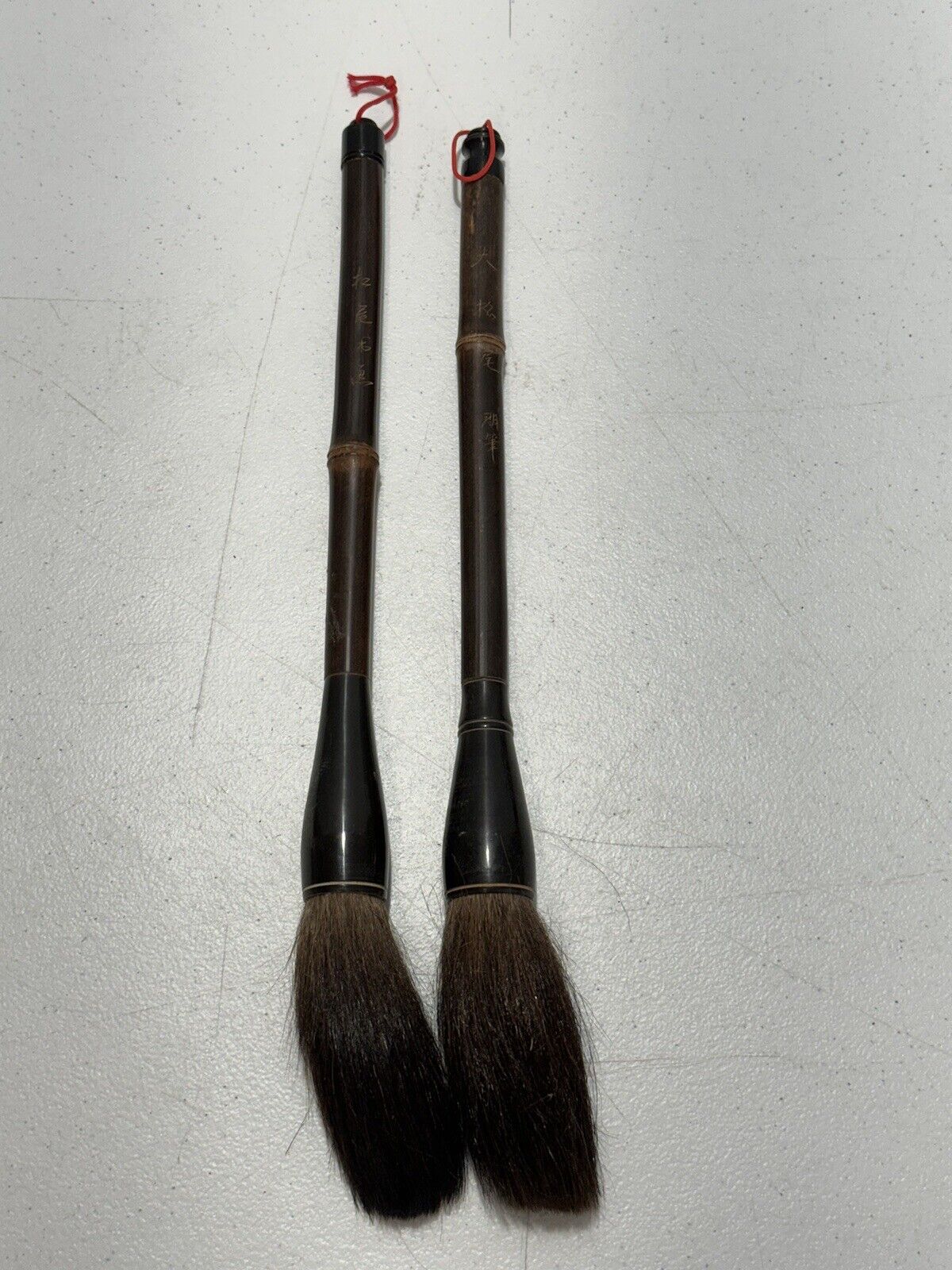 2 Vintage Chinese Horse Hair Calligraphy Brushes