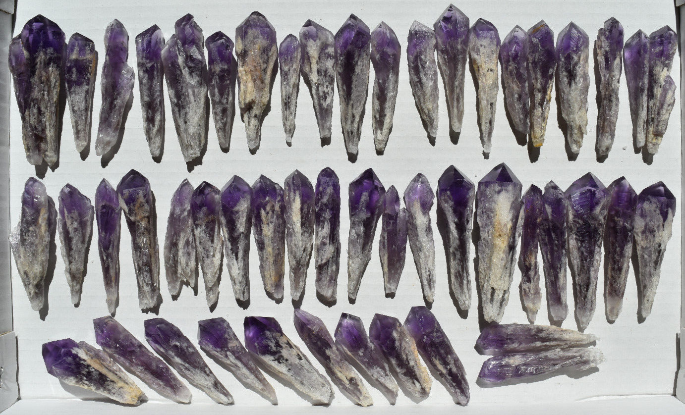 WHOLESALE Laser Amethyst Crystals from Bahia, Brazil 51 pcs 1 kg  # 5359