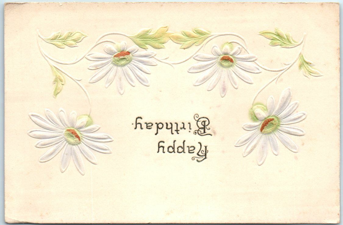 Postcard - Happy Birthday - Greeting Card - Flowers Art Print