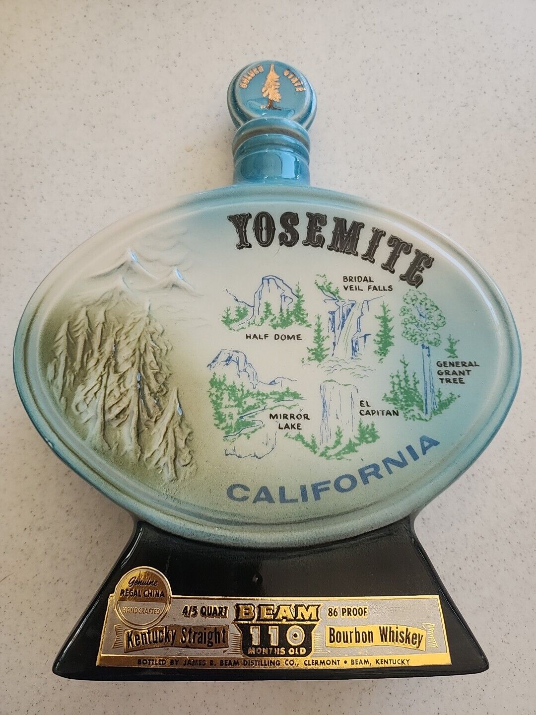 Vintage Yosemite National Park Jim Beam Whiskey Golden State Decanter 1968