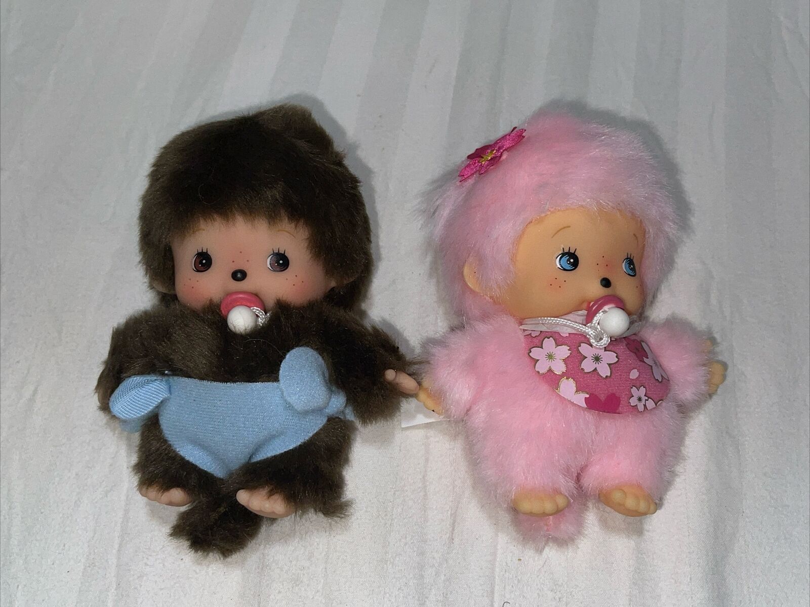 LOT OF 2 BEBICHHICHI BABY Toddler  Set Sekiguchi Monchhichi Monkey Doll Toy