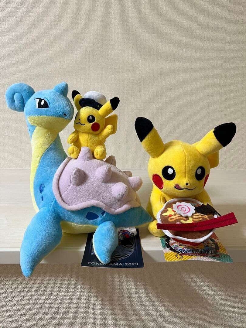 Pokemon World Championships 2023 Yokohama Lapras Pikachu Plush Toy Set New