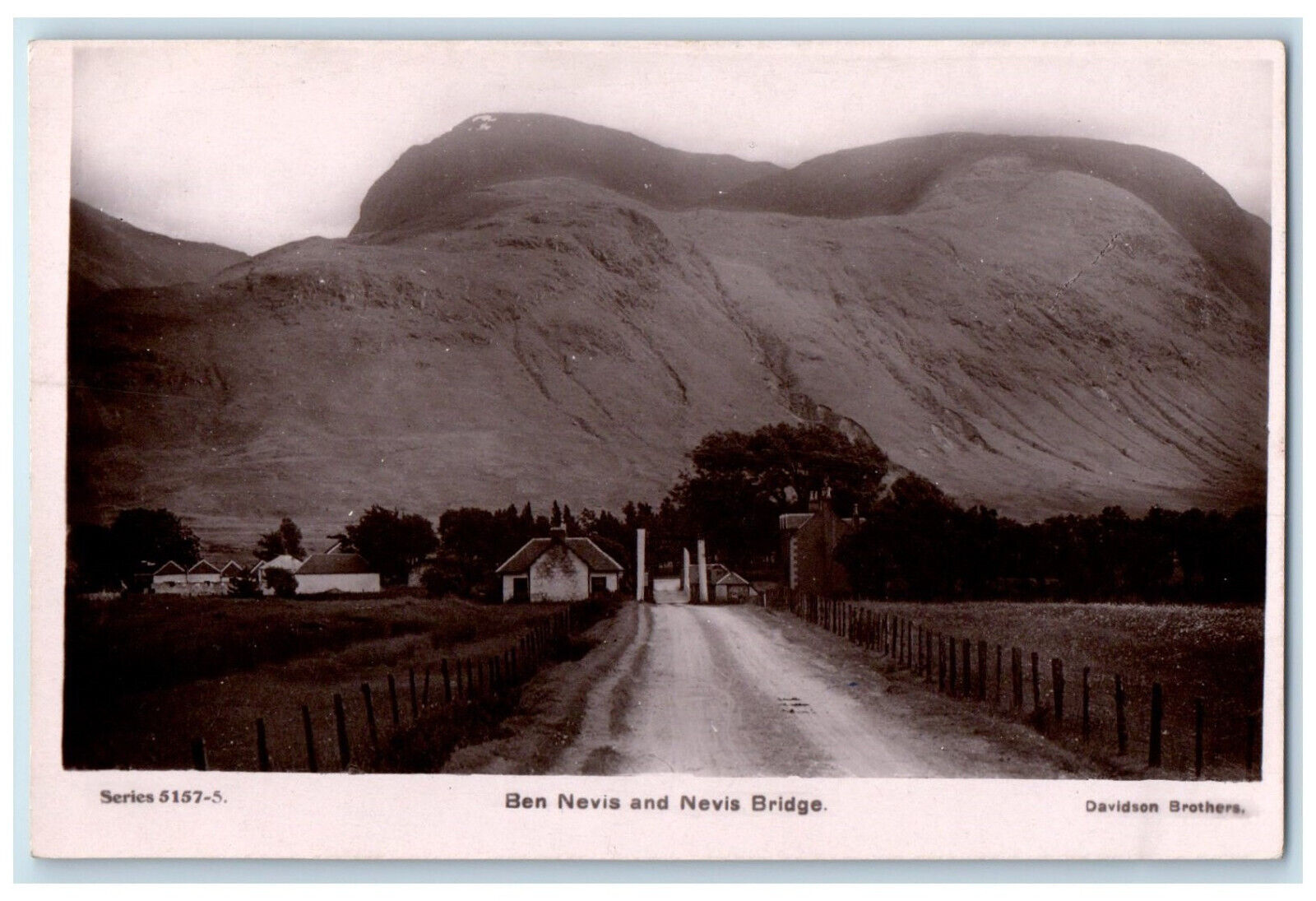 c1920's Ben Nevis and Nevis Bridge Munro Scotland Unposted RPPC Photo Postcard