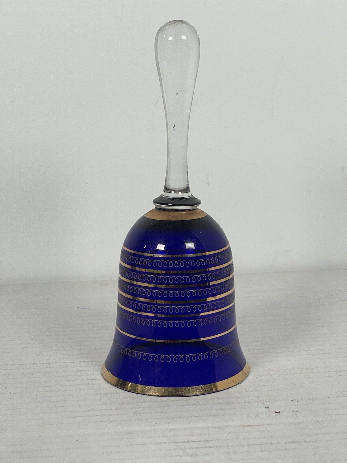 Crystalex Bohemian Crystal Blue Bell - Luxury Gilded Glass Cobalt Blue