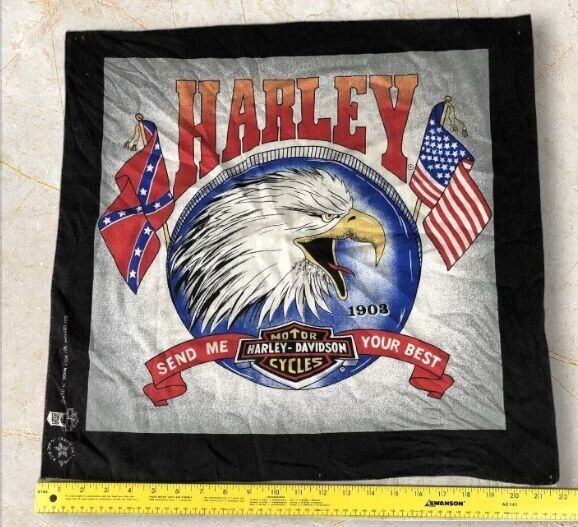 Vintage Harley Davidson Motorcycles Bandana Scarf FLAG Excellent Condition (8)