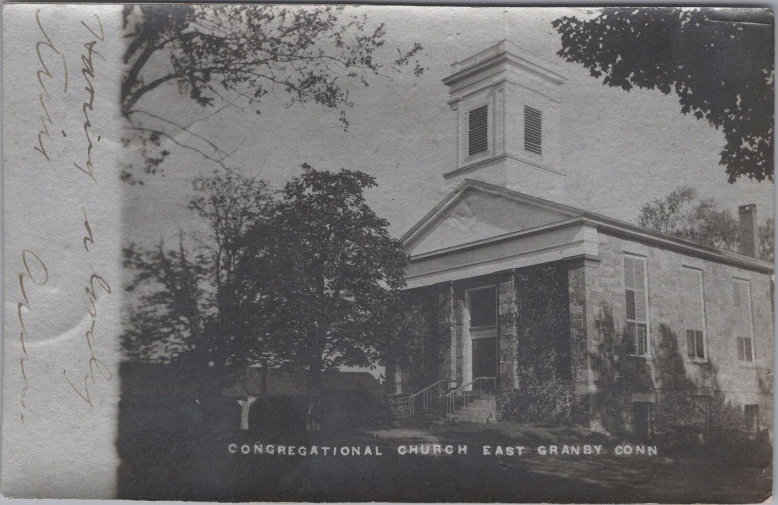 Congregational Church East Granby Connecticut 1906 RPPC Postcard