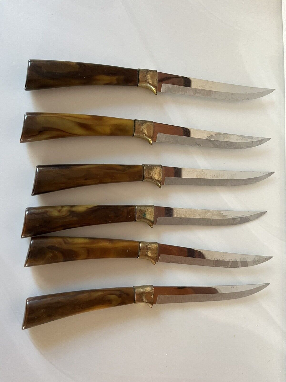 6pc Set Bakelite Real Keen Knife Steak Knives Mid Century Modern