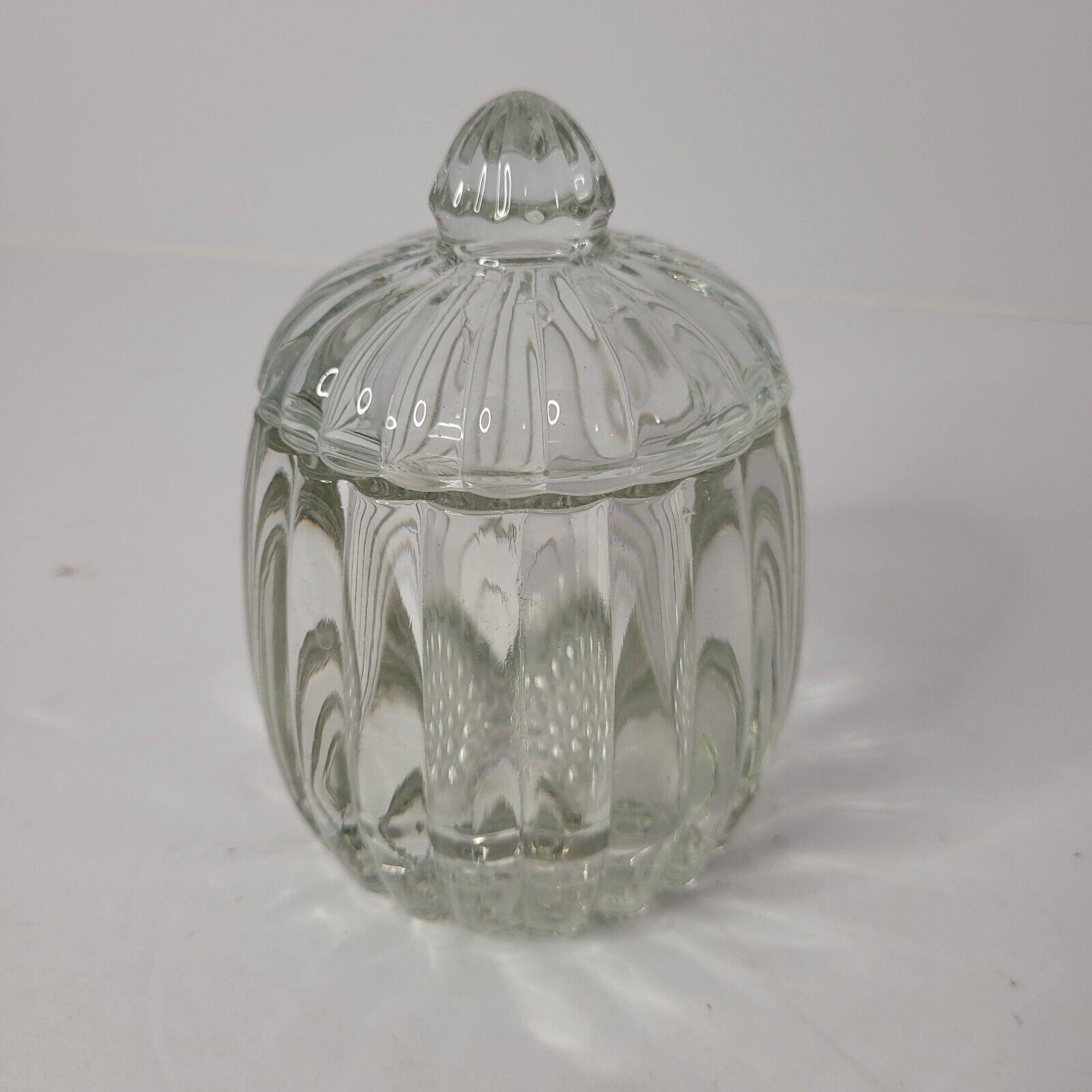 Jeannette Clear Glass Container With Lid  Mid-Century  Sugar Jelly Relish Jar