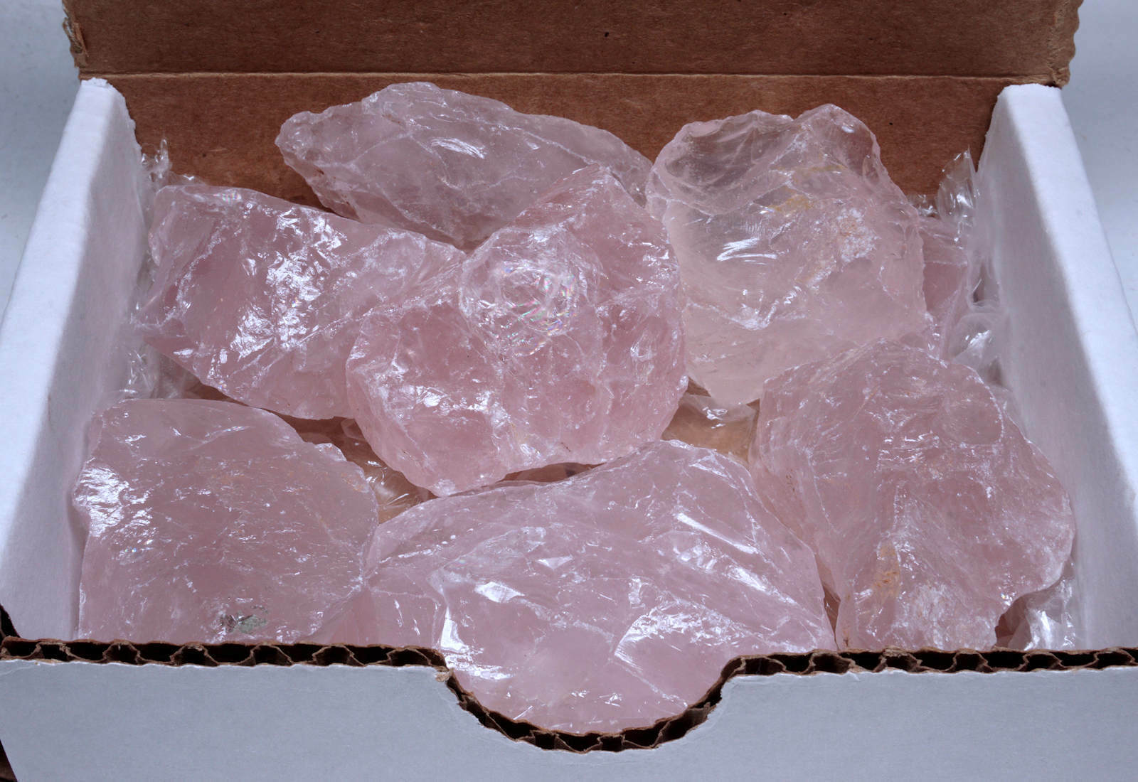 Rose Quartz 10 Oz Box Natural Pink Crystal Chunks Wholesale Raw Gemstones