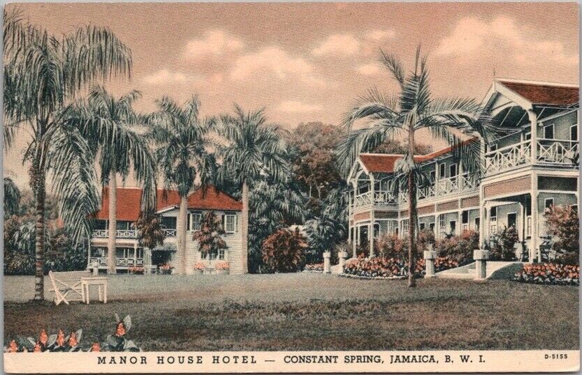 Vintage 1940s Constant Spring, JAMAICA Postcard \