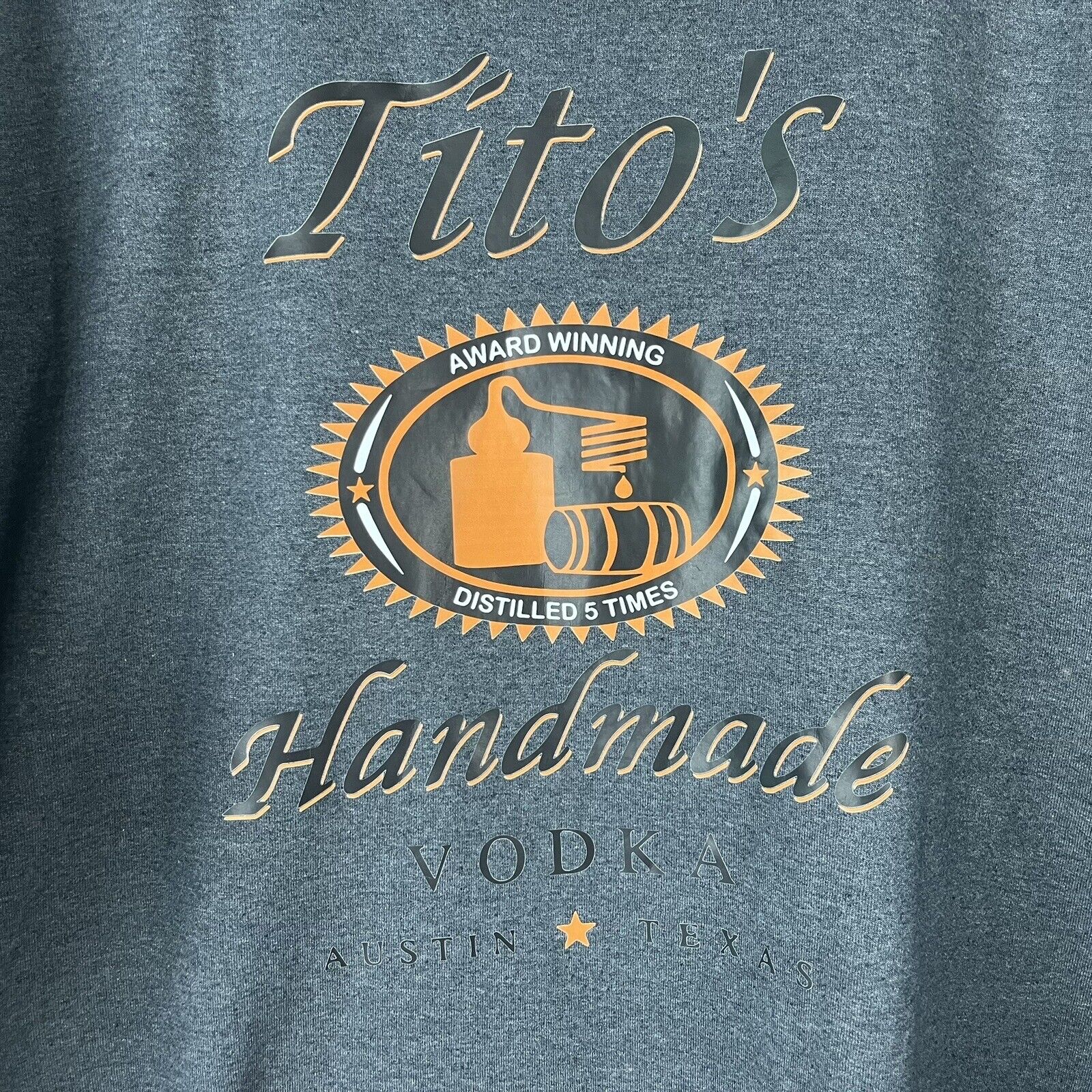 TITOS Handmade Vodka Gray Fleece Sweatshirt Pullover Men's 4XL  NWOT