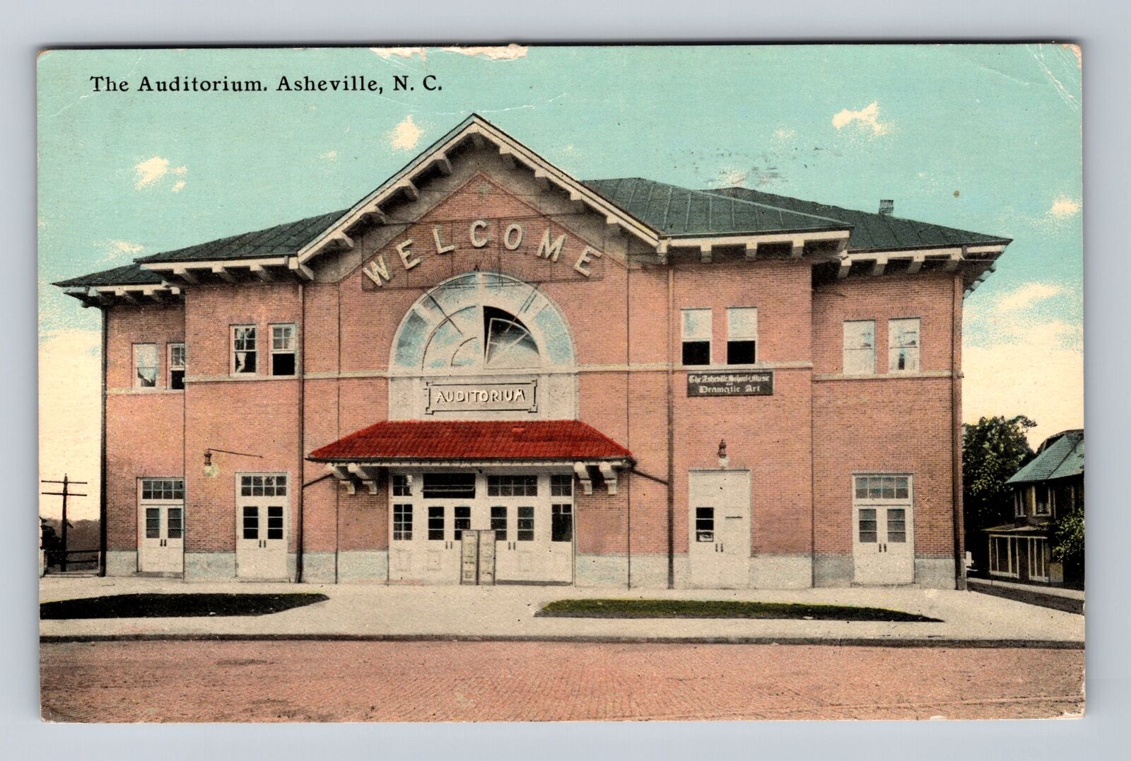 Asheville NC-North Carolina, The Auditorium, Antique, Vintage c1914 Postcard