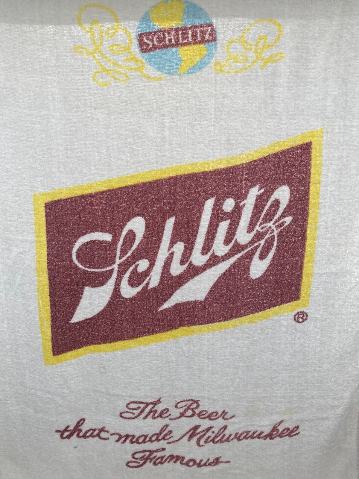 Vintage Schlitz Milwaukee Beer Brewing Advertising Beach Towel Cotton 50x32in