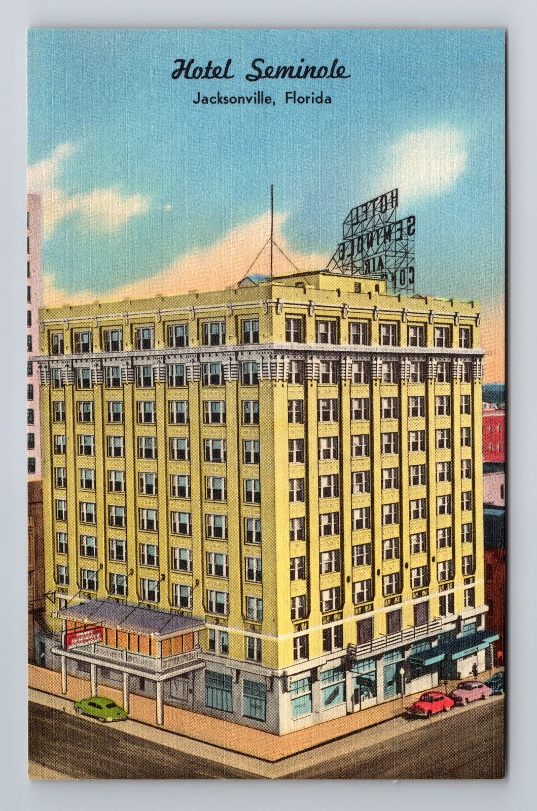 Jacksonville FL-Florida, Hotel Seminole, Advertising, Vintage Souvenir Postcard