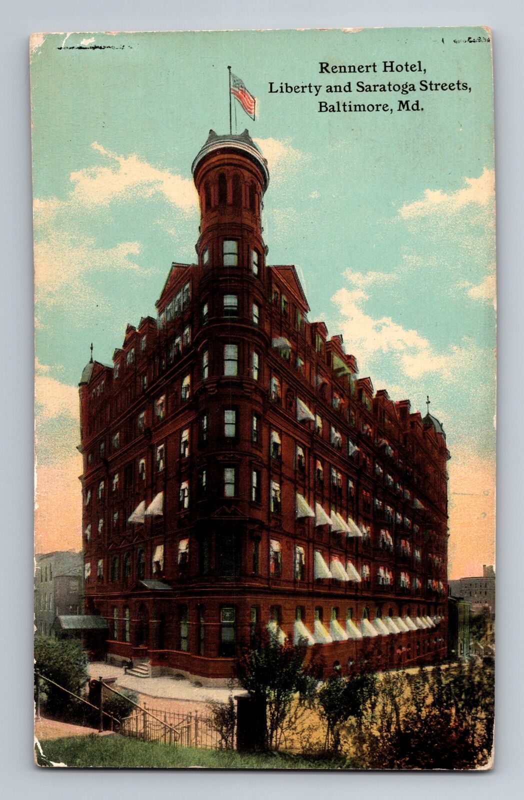 Baltimore MD-Maryland, Rennert Hotel, Advertising, Vintage c1912 Postcard