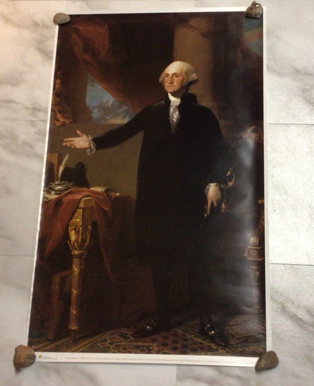 George Washington,  National Portrait Gallery Poster + Replica Of Bill Of Rights