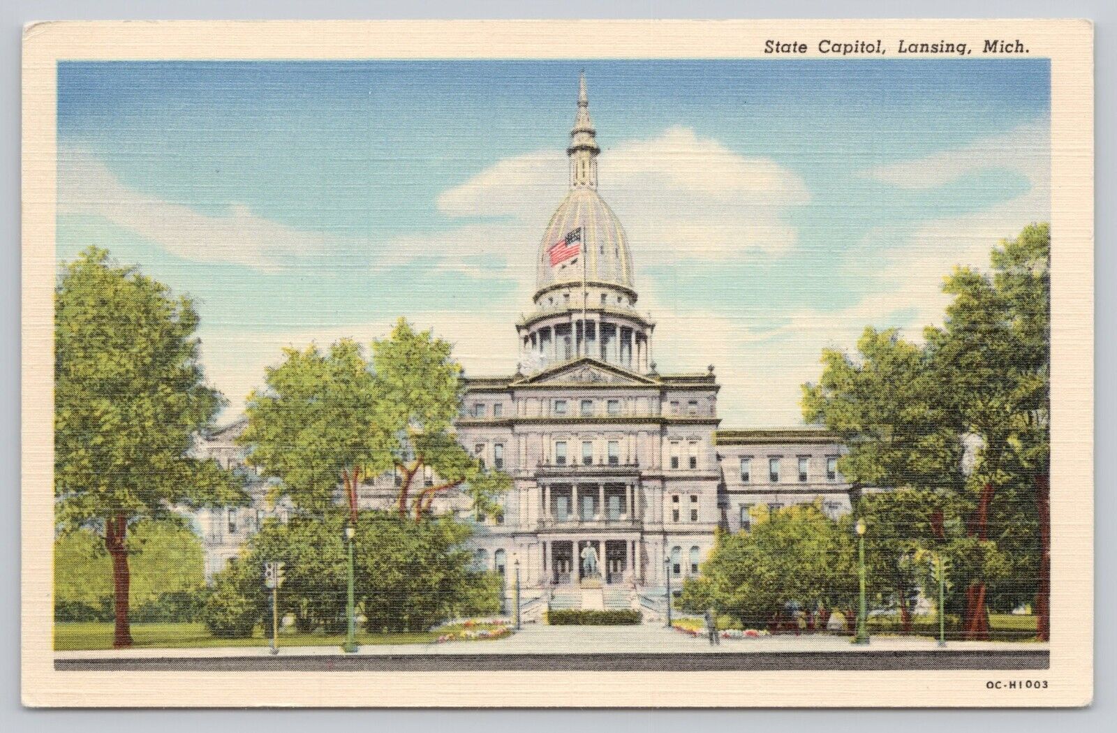 Vtg Post Card State Capitol, Lansing Michigan C408