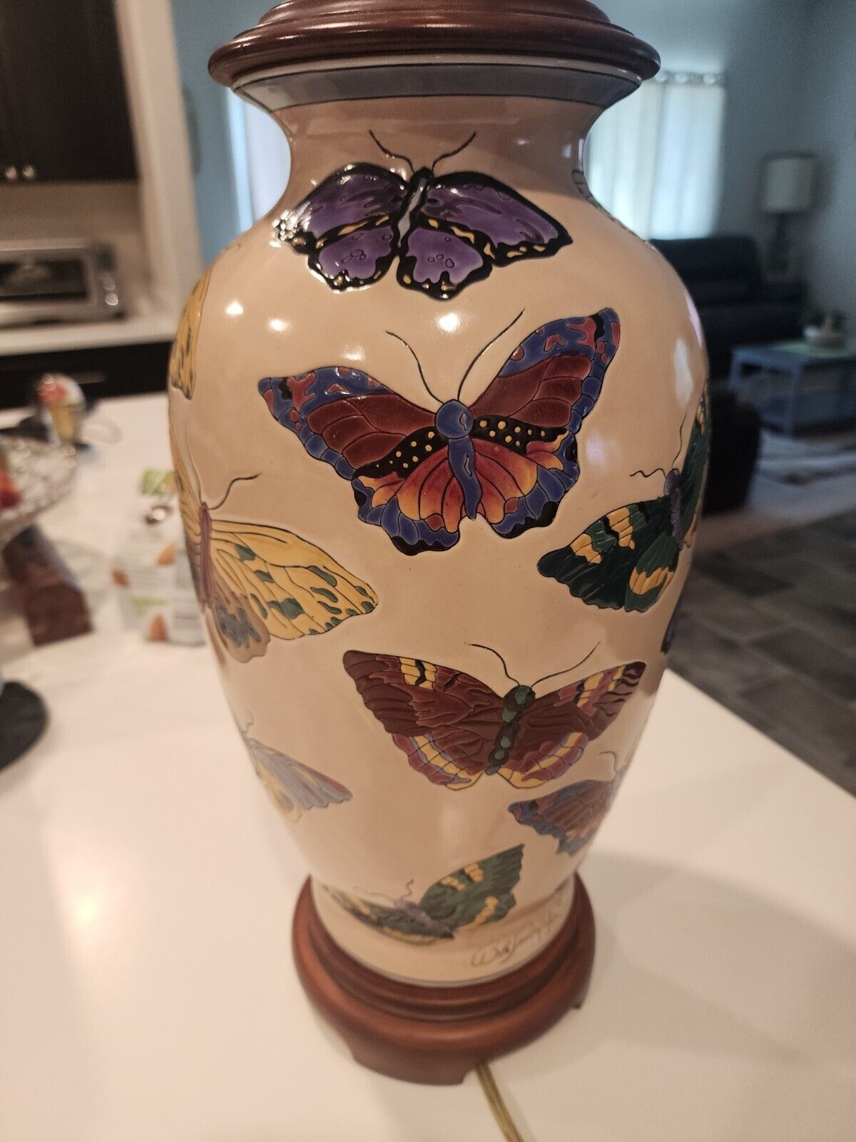 Pair Bob Timberlake Ceramic Lamp ButterFly Butterflies **Shades not included**