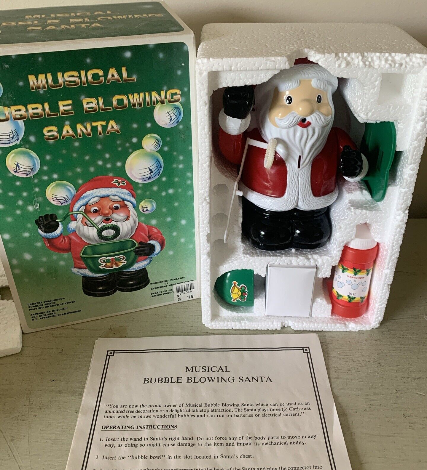 Vtg 1995 Dillard\'s Musical Bubble Blowing Santa Christmas Decoration ~ Works