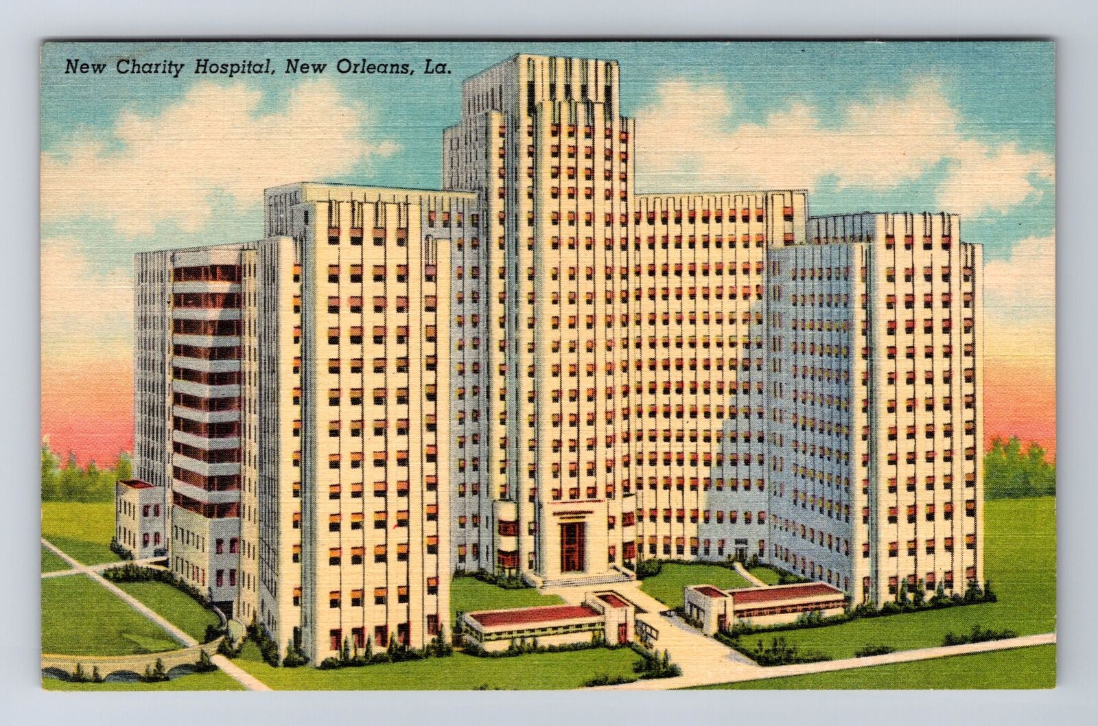 New Orleans LA-Louisiana, New Charity Hospital, Antique, Vintage Postcard