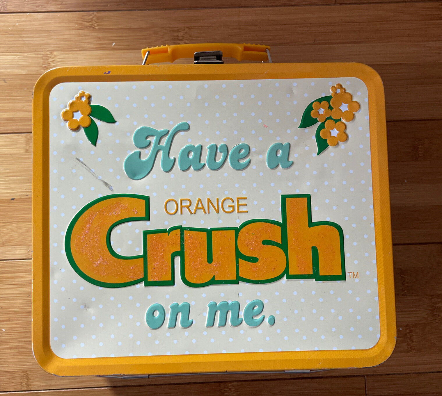 Vintage Have A Orange CRUSH On Me Lunch Box Tin