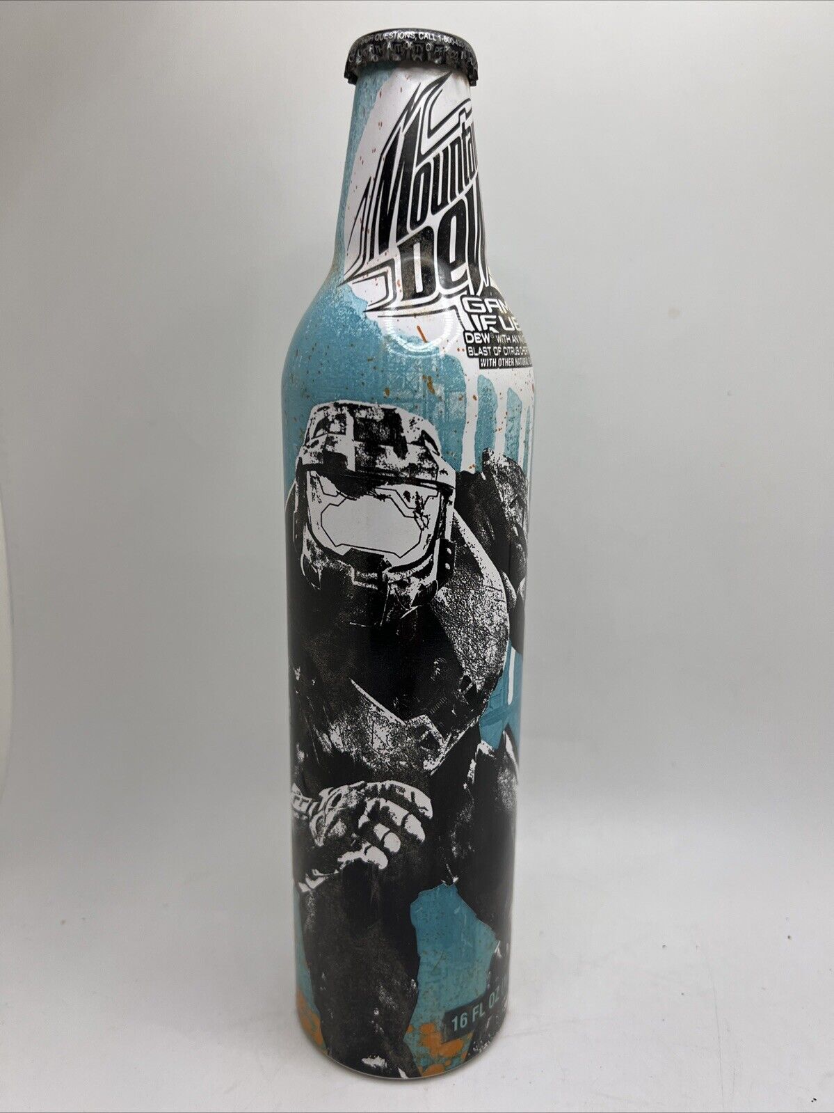 Halo 3 Master Chief Art Mountain Dew Label Game Fuel. Unopened. Bottle Exp