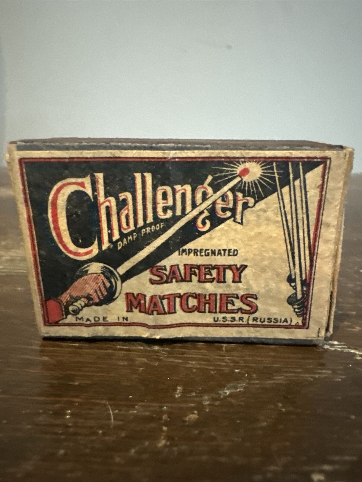 Antique Challenger SAFETY MATCHES MATCH BOX - Made In USSR