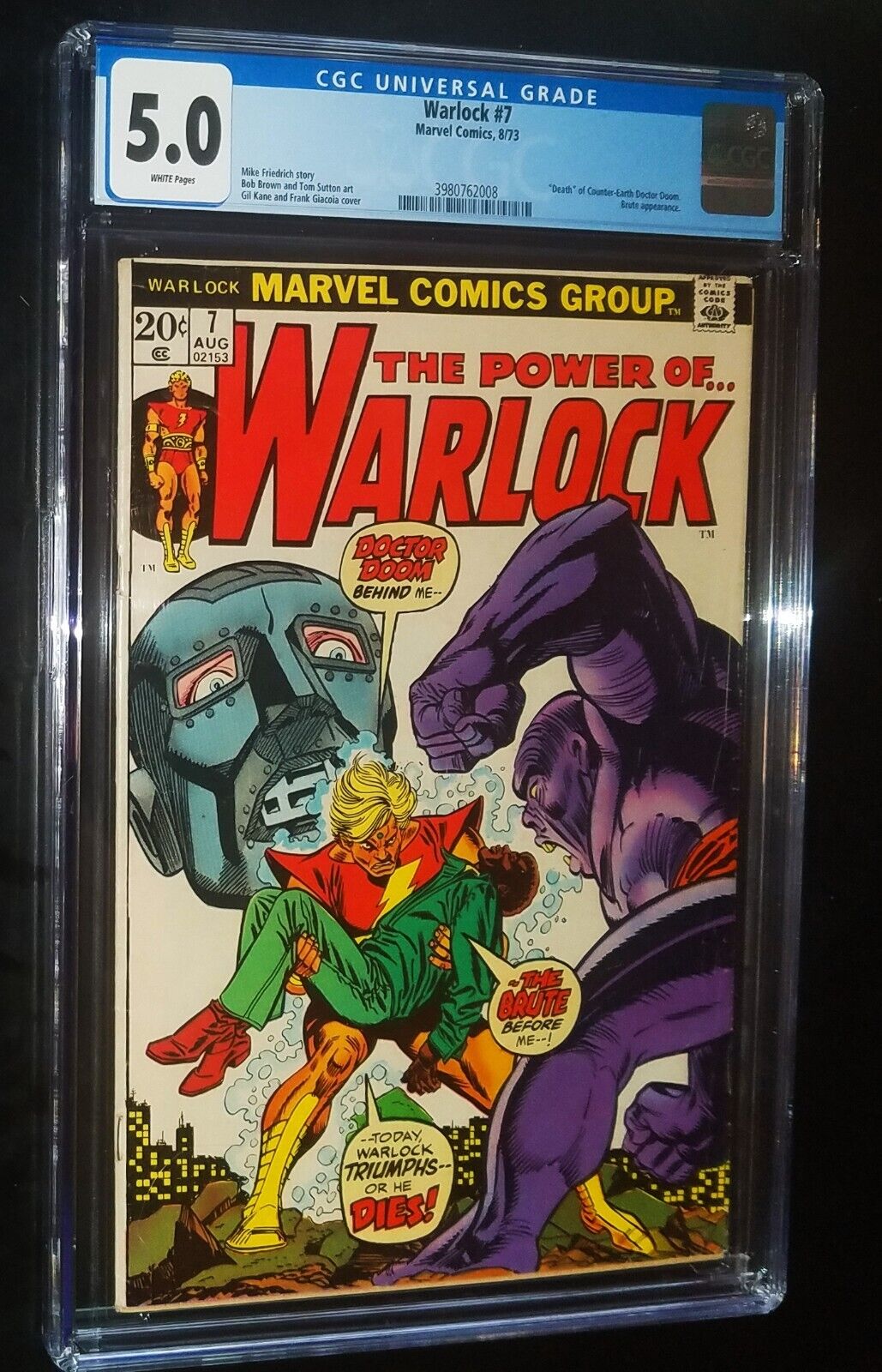CGC WARLOCK #7 1973 Marvel Comics CGC 5.0 VG/FN White Pages